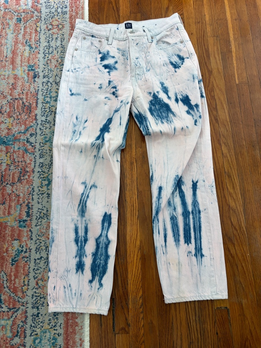GAP women’s  pink Jeans with Navy Tie-Dye